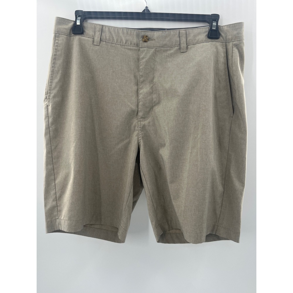 Ben Hogan Mens Performance Golf Shorts Khaki Tan Heather Stretch Size 36